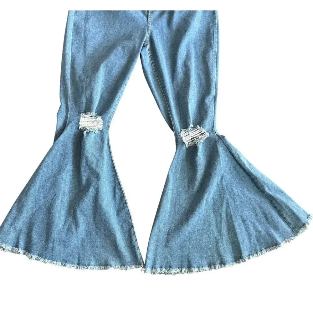 Altar'd State A Beautiful Soul Arula Flare Star Jeans Star Boho Jeans Size 16